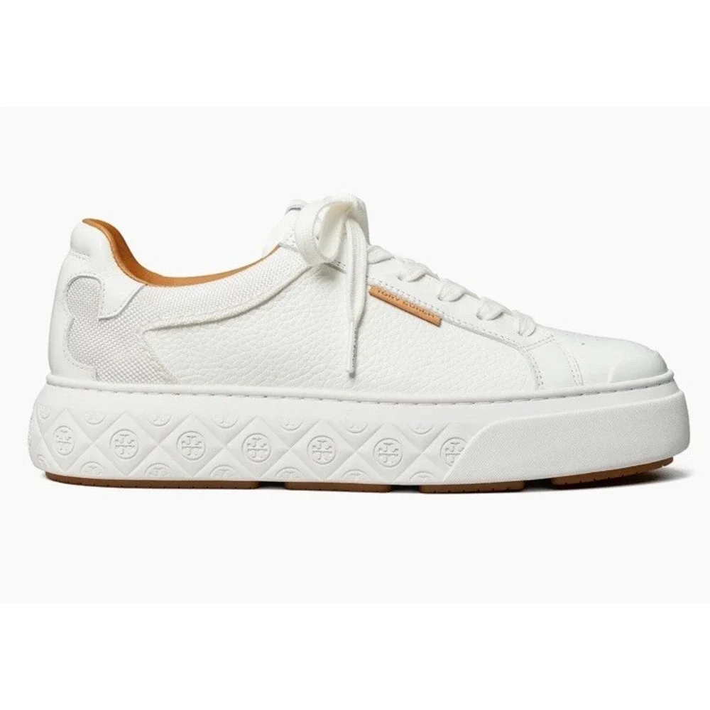 Tory Burch Ladybug Sneaker Size 7.5‎ M White Leather Lowtop